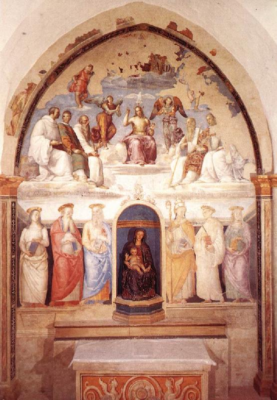 PERUGINO, Pietro Trinity and Six Saints